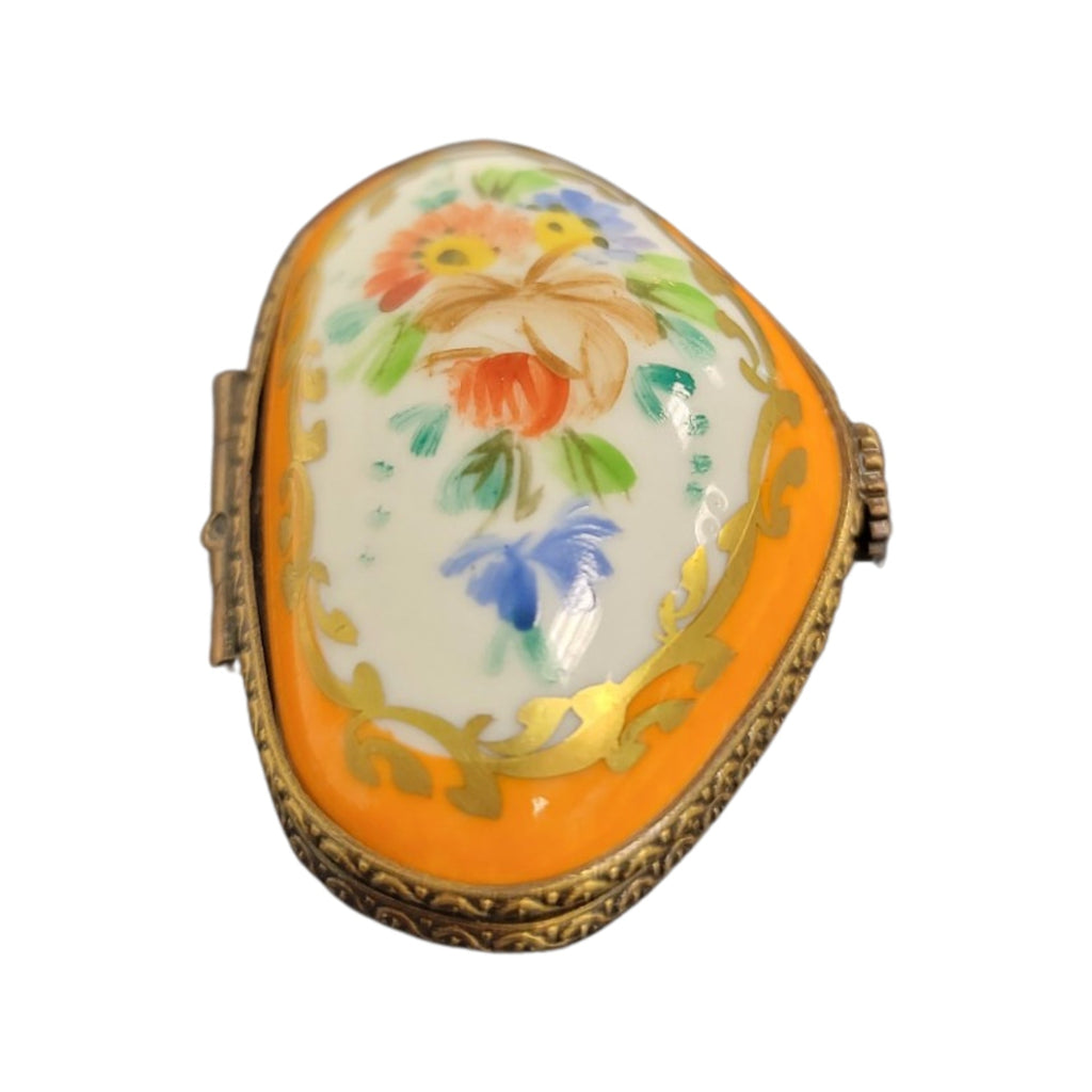 Orange Limoges Porcelain Box, view 8