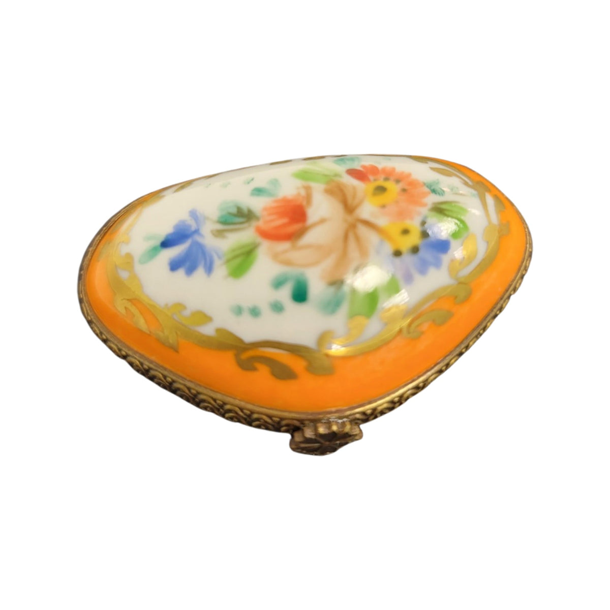 Orange Limoges Porcelain Box, view 9
