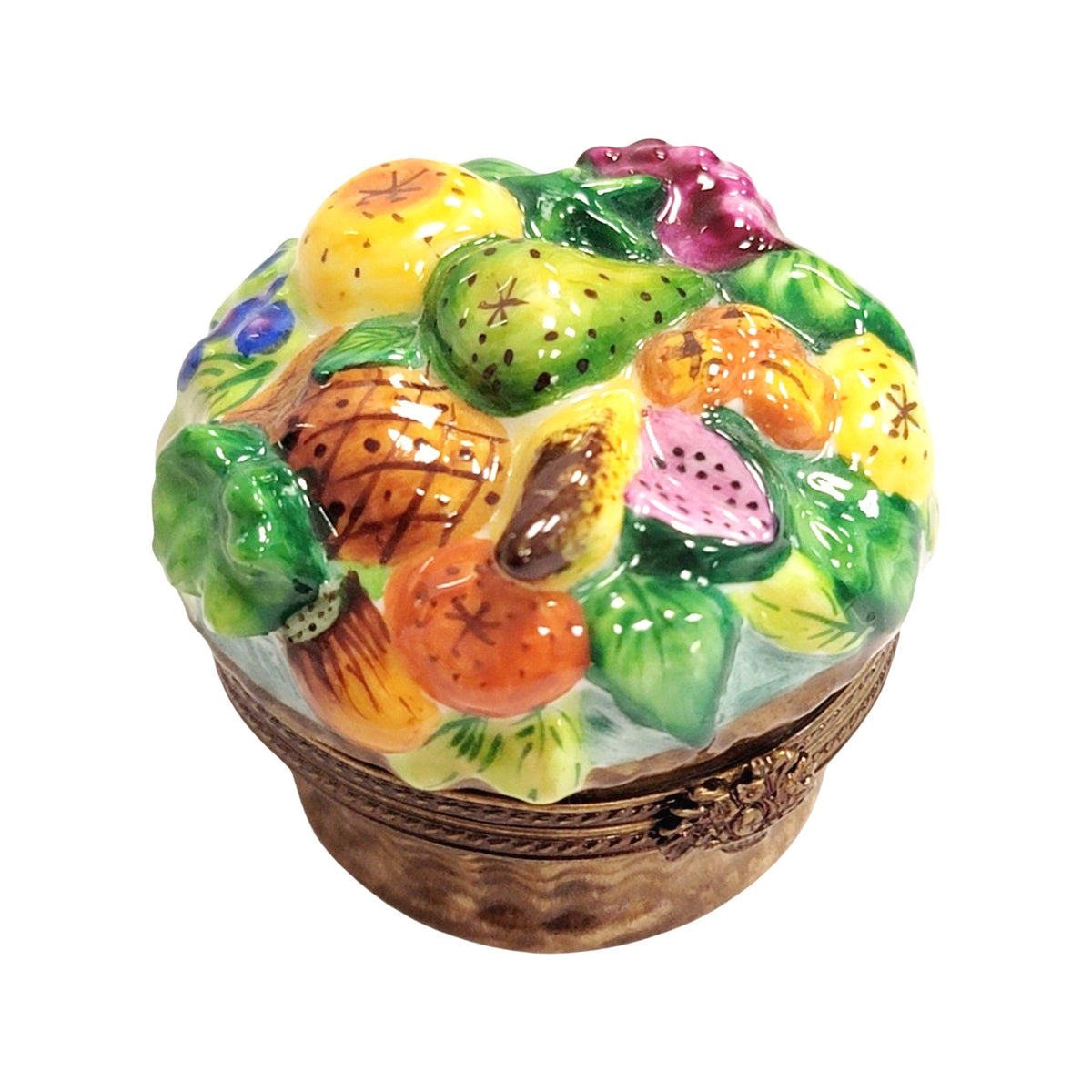 Fruit in Basket Limoges Box Figurine, view 3
