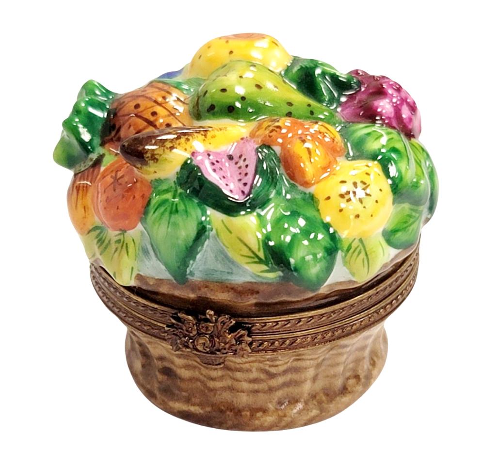 Fruit in Basket Limoges Box Figurine, a hand-painted Limoges porcelain gift