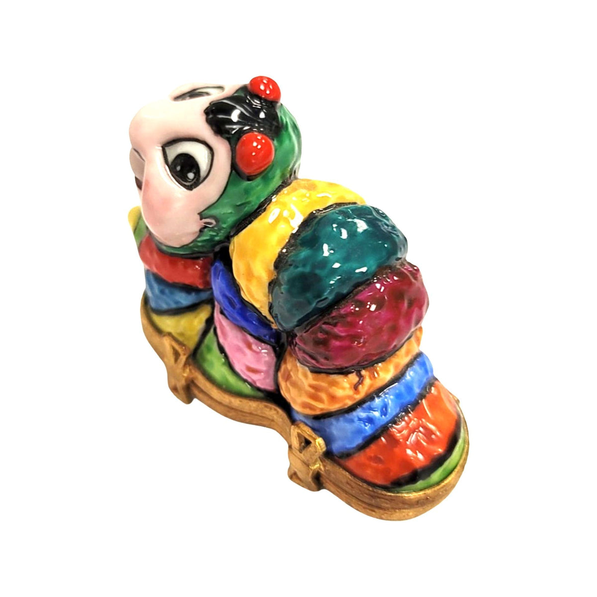 Colorful Worm Limoges Box Figurine for Art Lovers, view 4