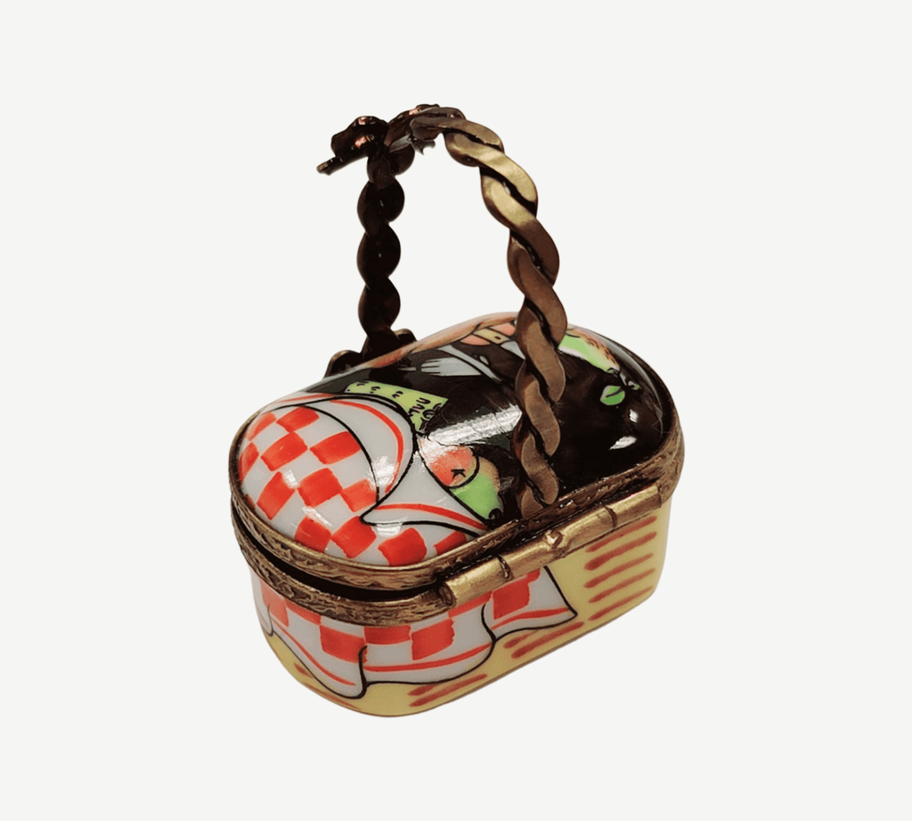 Small Vintage Picnic Basket Limoges Box, view 5