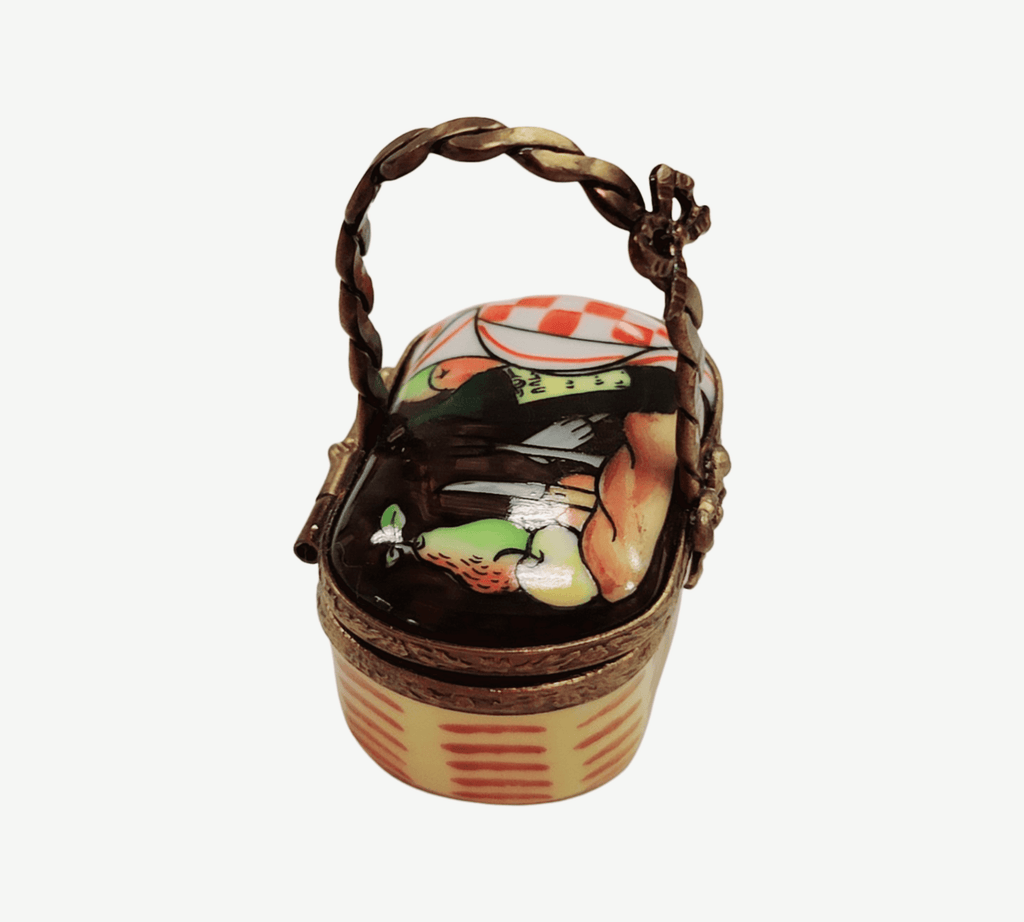 Small Vintage Picnic Basket Limoges Box, view 6