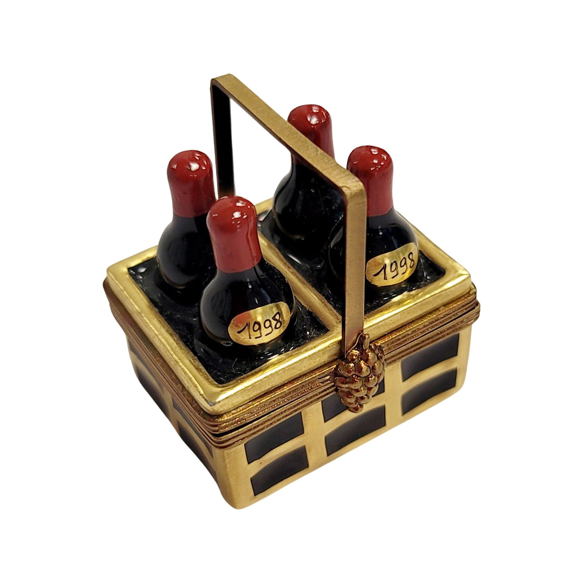Gift idea for someone who loves France: 4 Bottles Wine 1998 in Basket Limoges box