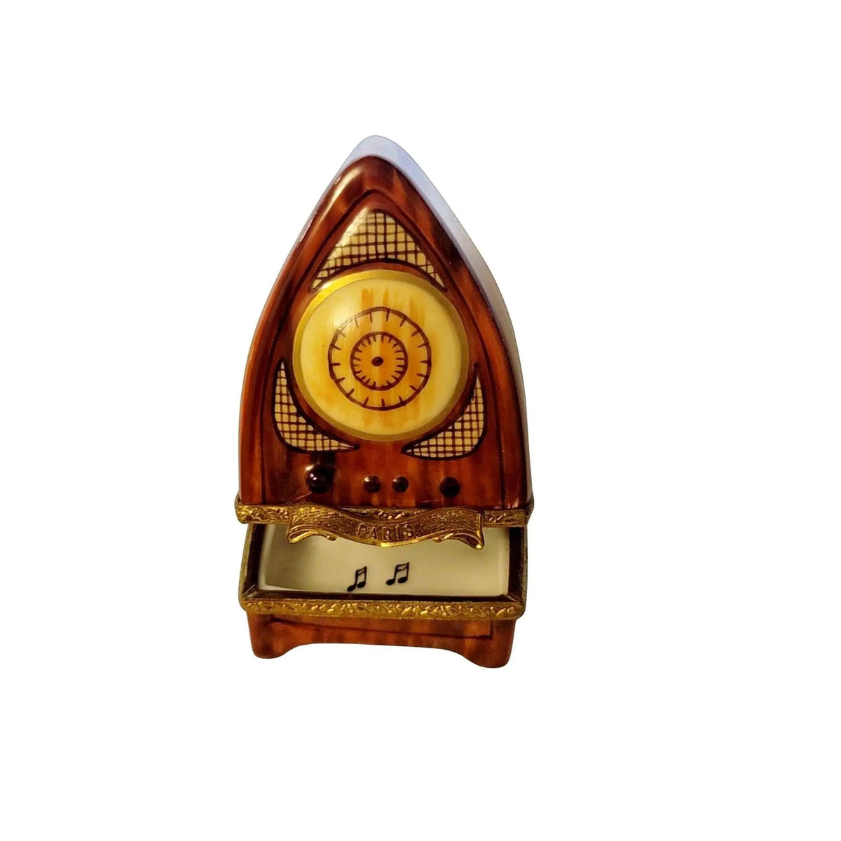 Old Wooden Radio Limoges Box Figurine, view 2