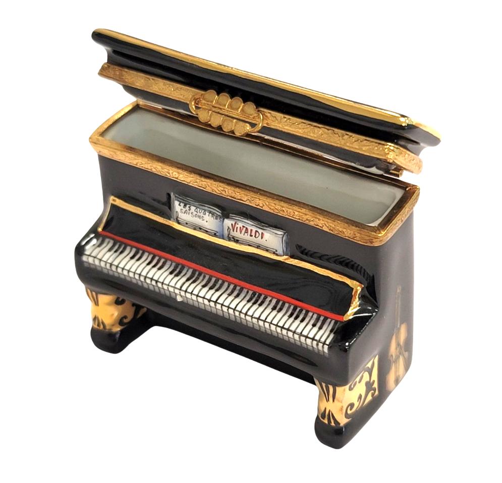 Black Upright Piano Vivaldi Limoges Box Figurine Limoges, view 2