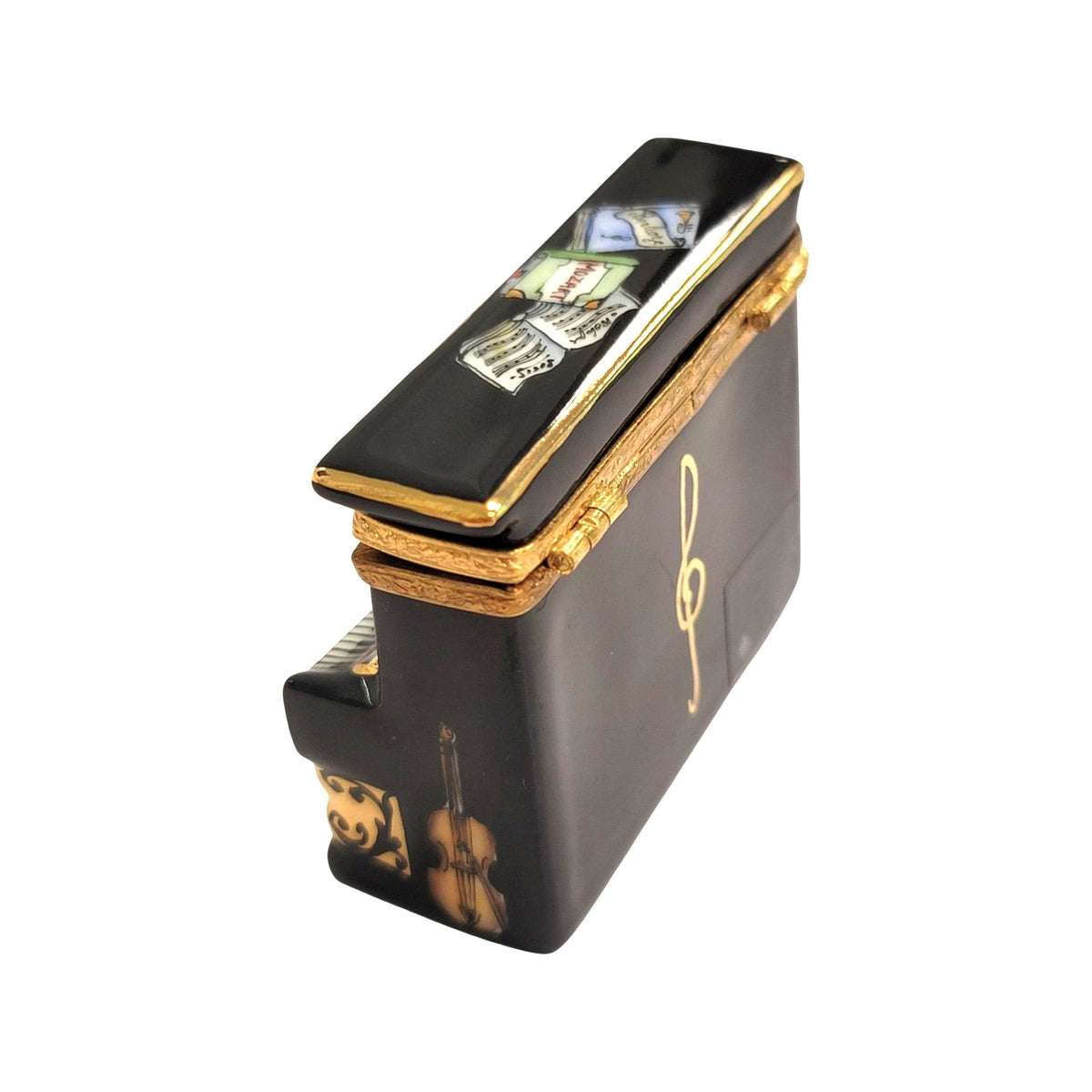 Black Upright Piano Vivaldi Limoges Box Figurine Limoges, view 5