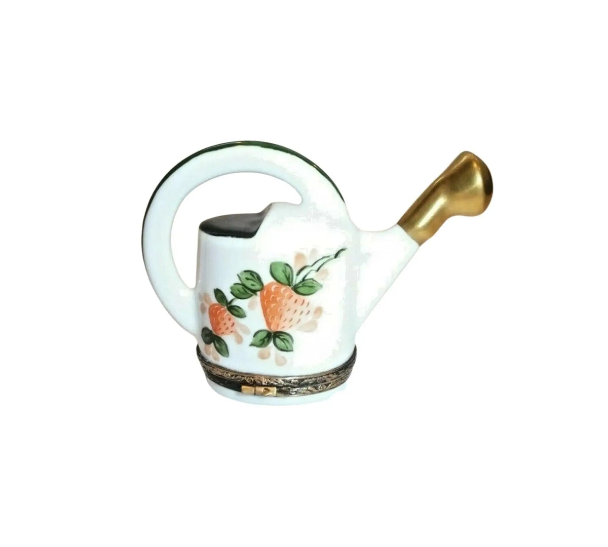 Hand-painted Watering Can With Strawberries Limoges box, French artistry for lovers of fine art