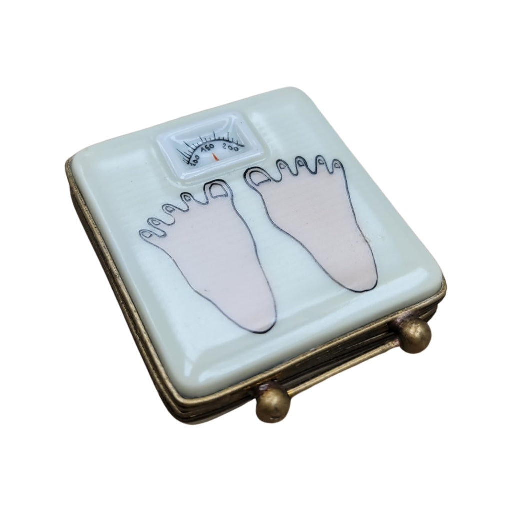Weight Loss Scale Limoges Box, a hand-painted Limoges porcelain gift