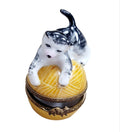 Limoges Boutique presents the Cat on Yarn, a genuine Limoges box painted by hand in France