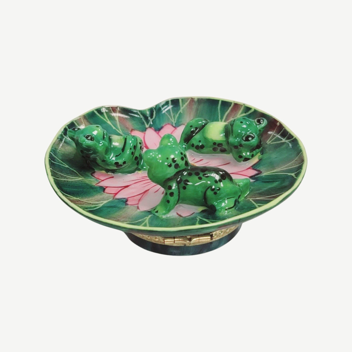 The 3 Frogs Laying Lillypad, a Limoges keepsake with true French charm