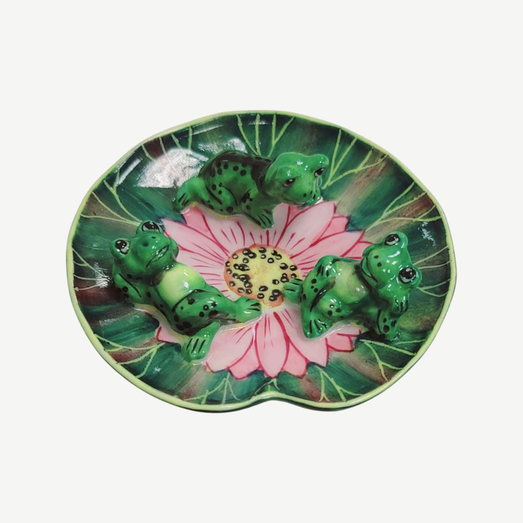 3 Frogs Laying Lillypad Limoges box, an heirloom-quality piece for collectors