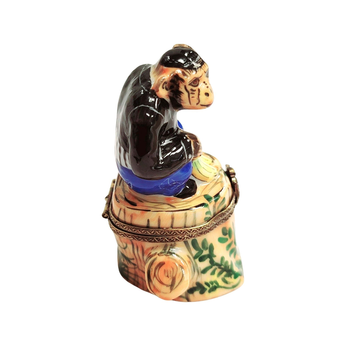 Monkey Blue Jeans on Stump Limoges Box, view 3