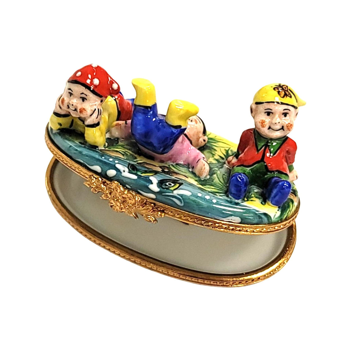 Three Dwarfs Limoges Porcelain Box, view 2