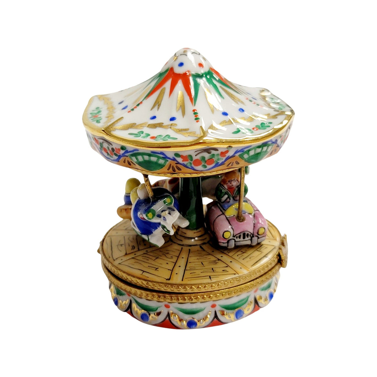 White Bumper Car Merry Go Round Carousel Carnival Decor, view 3