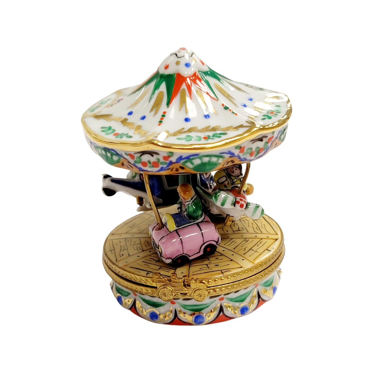 White Bumper Car Merry Go Round Carousel Carnival Decor, view 5