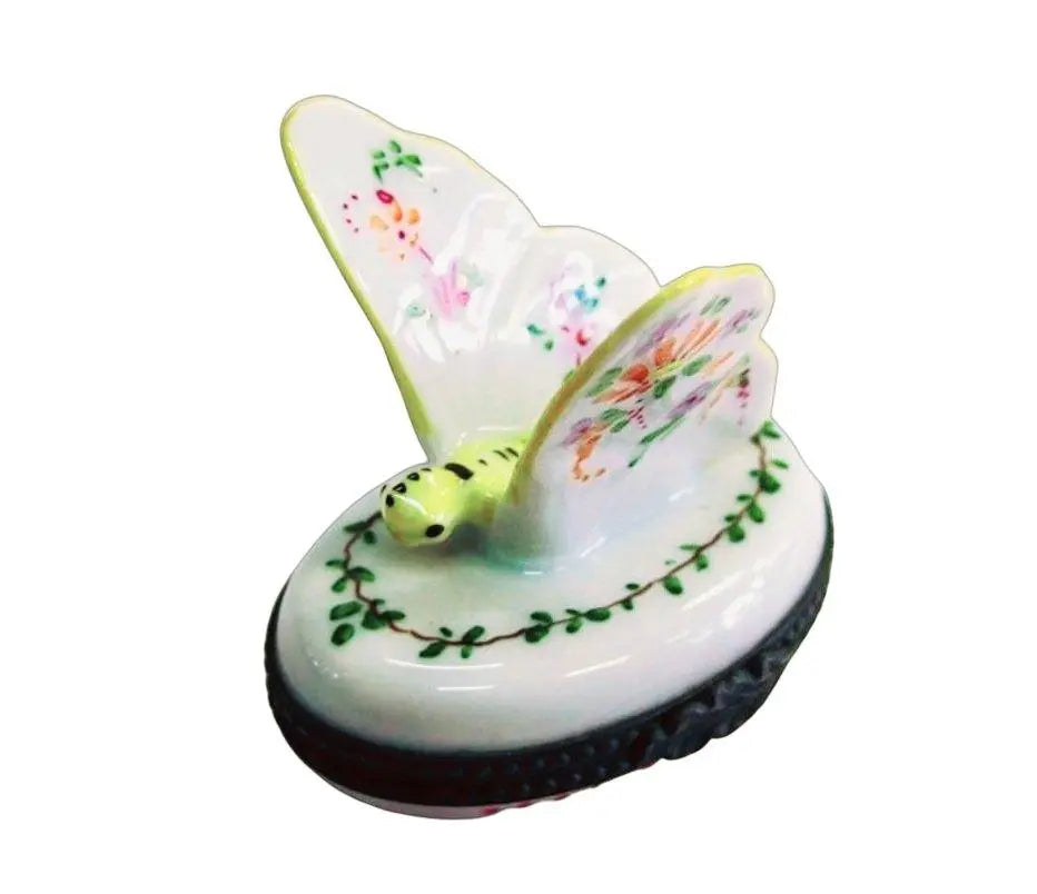 Butterflies Limoges Box White Butterfly Home Decor, a hand-painted Limoges porcelain gift