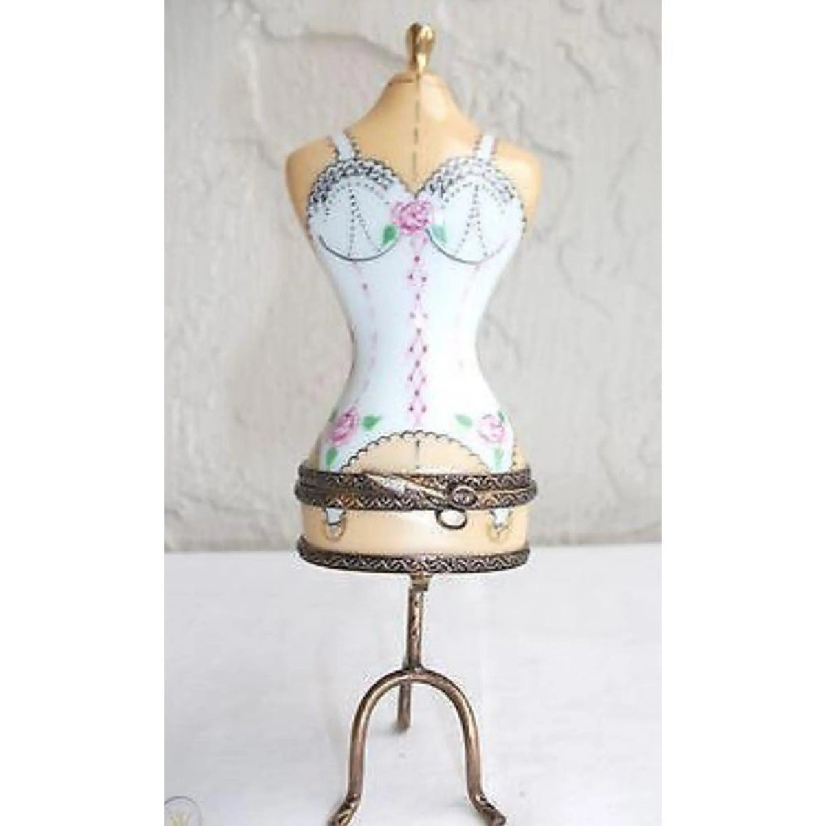 White Lingerie Mannequin Sexy Fashion Limoges box, an heirloom-quality piece for collectors