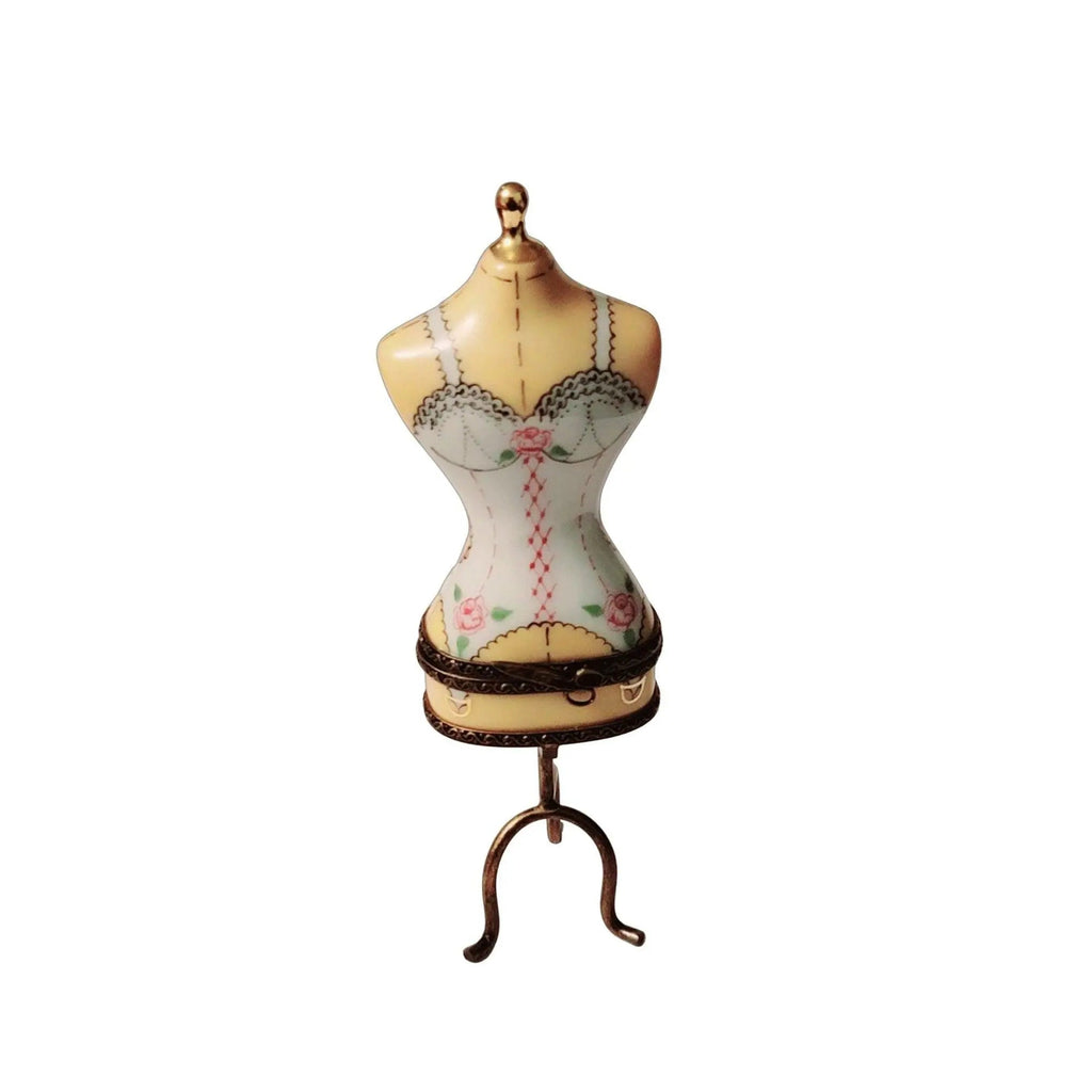 White Lingerie Mannequin Sexy Fashion Limoges Box, a hand-painted Limoges porcelain gift