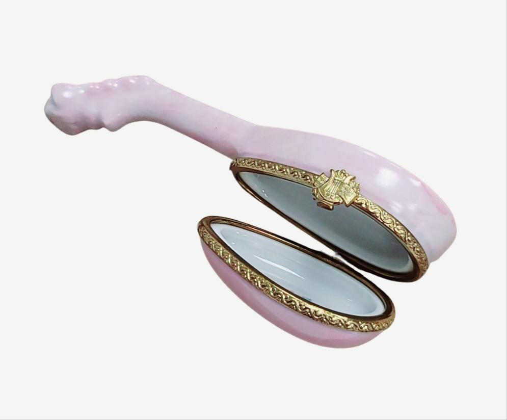 White Mandolin Instrument Limoges Box Figurine Gift, view 2