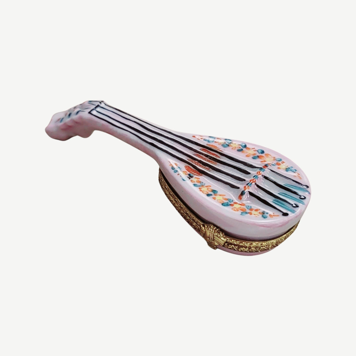 White Mandolin Instrument Limoges Box Figurine Gift, view 5