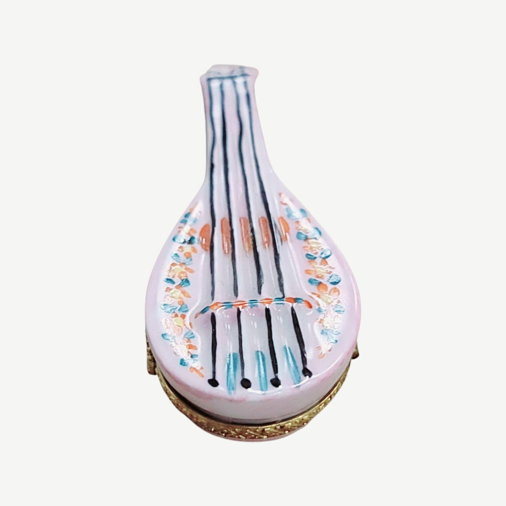 White Mandolin Instrument Limoges Box Figurine Gift, view 6