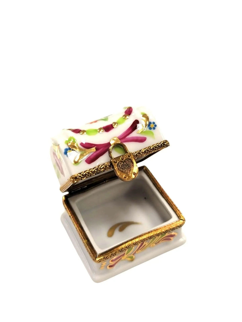White Chest Roses Locket Clasp Box, view 5