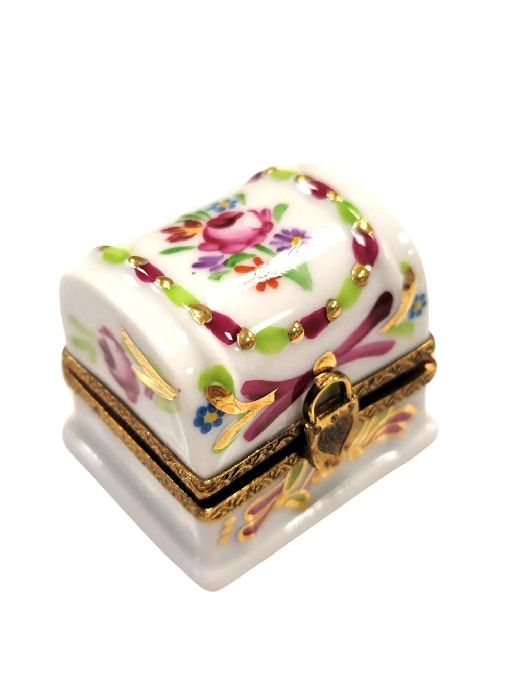 White Chest Roses Locket Clasp Box, view 9