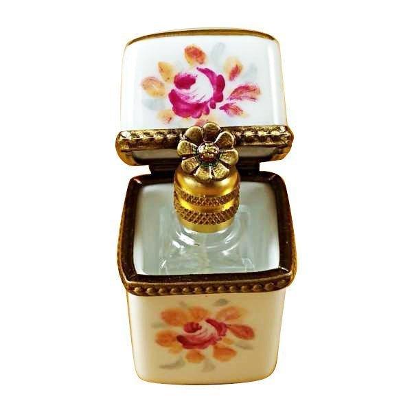 Collectible White Tall with One Bottle Limoges box with artisan brushwork
