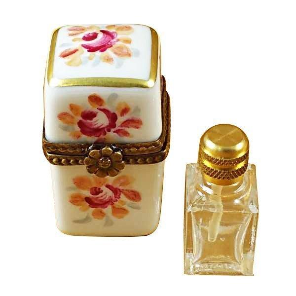 Genuine Rochard White Tall with One Bottle Limoges box painted by hand in France, from Limoges Boutique