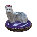 White Yorkshire Terrier Limoges Box for Dog Lovers, a hand-painted Limoges porcelain gift