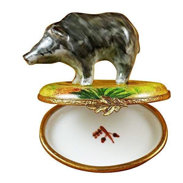 Wild Boar Pig Limoges Box for Collectors, view 2