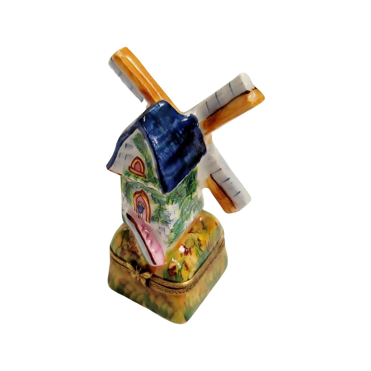 Windmill on Grass Limoges Box Figurine, view 11