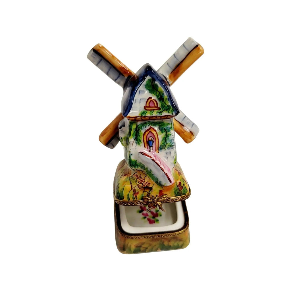 Windmill on Grass Limoges Box Figurine, view 12