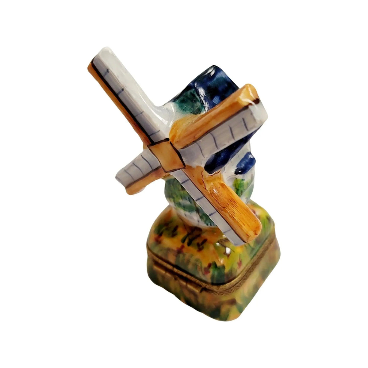Windmill on Grass Limoges Box Figurine, view 6