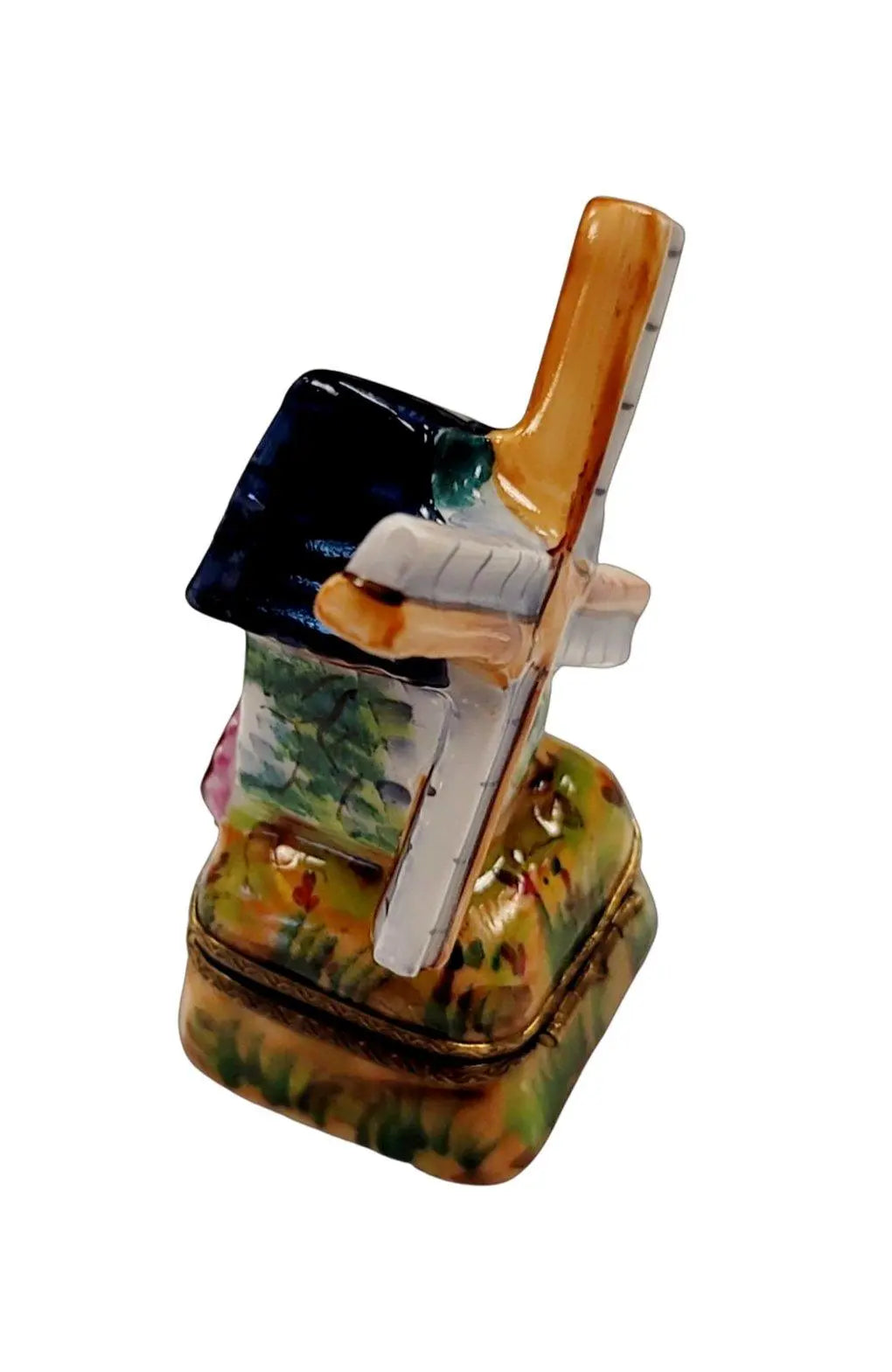 Windmill on Grass Limoges Box Figurine, view 8