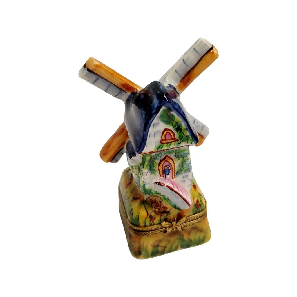 Windmill on Grass Limoges Box Figurine, view 9
