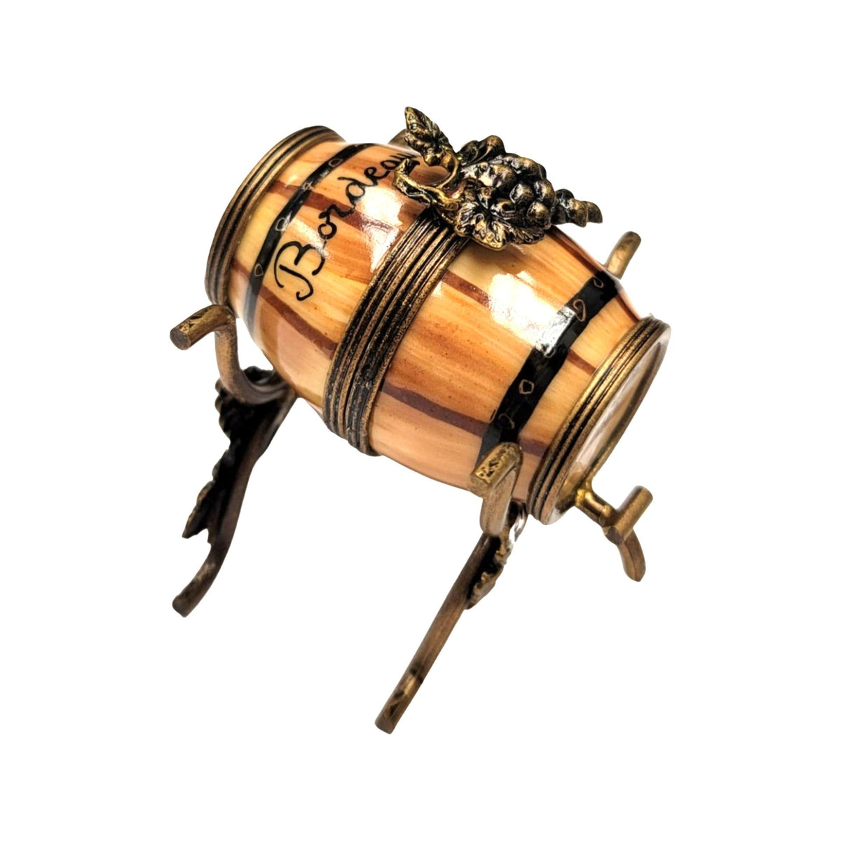 Wine Barrel on Stand Limoges Box, view 4