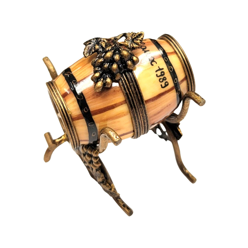 Wine Barrel on Stand Limoges Box, view 7