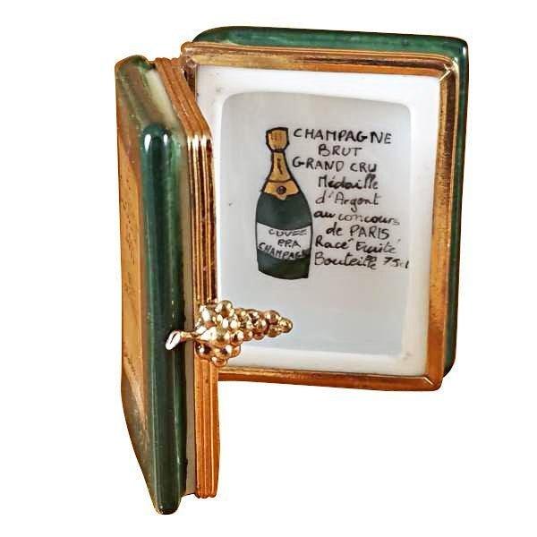 Every brushstroke by hand on the Wine Book Green Limoges box from France