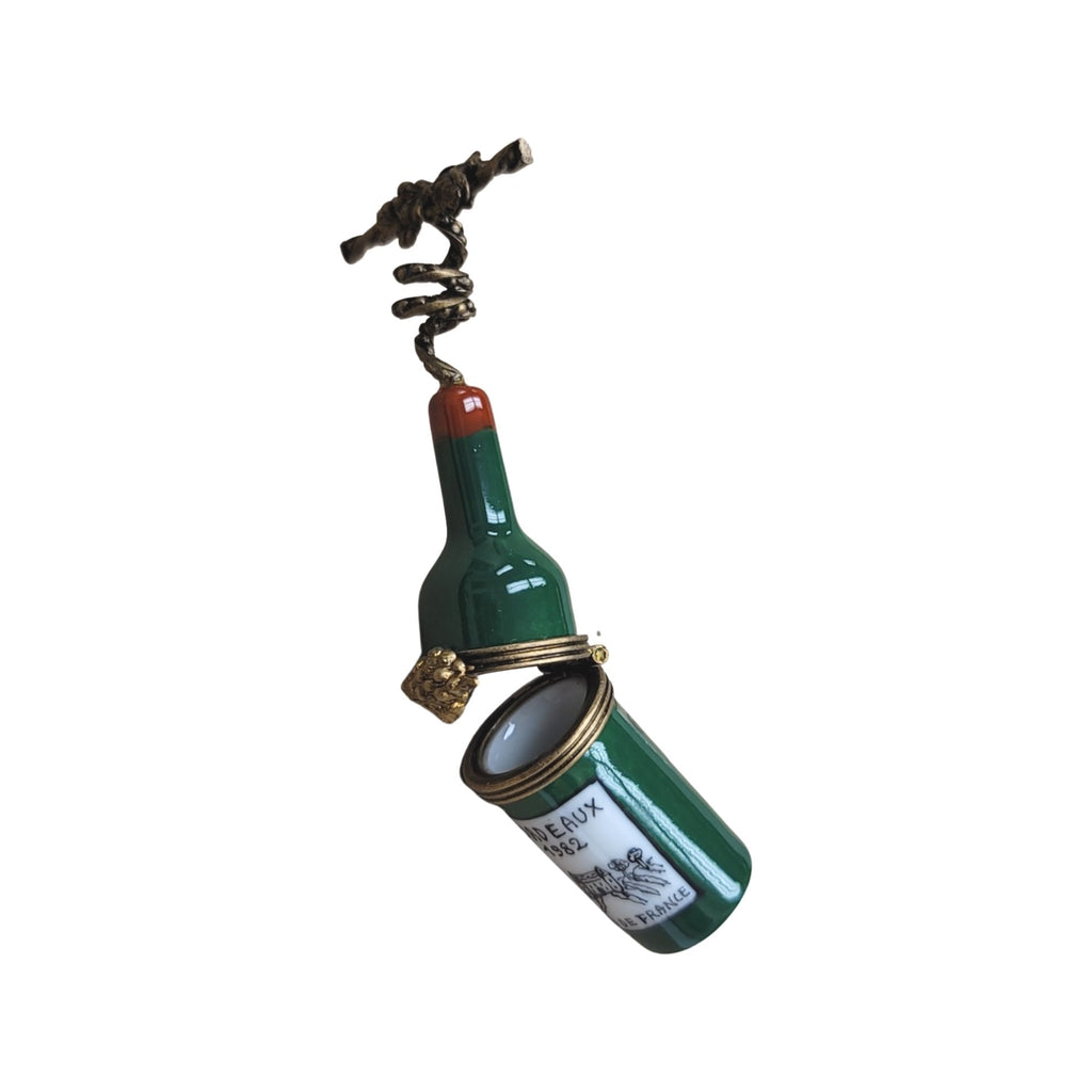 Wine Bottle Cork Screw Limoges Box Figurine for Collectors, view 2