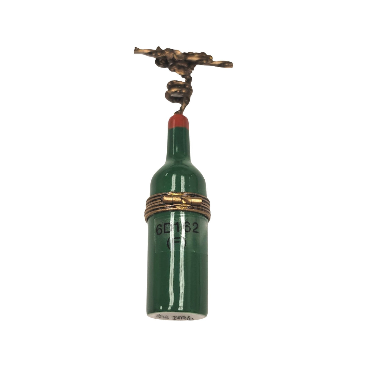 Wine Bottle Cork Screw Limoges Box Figurine for Collectors, view 3