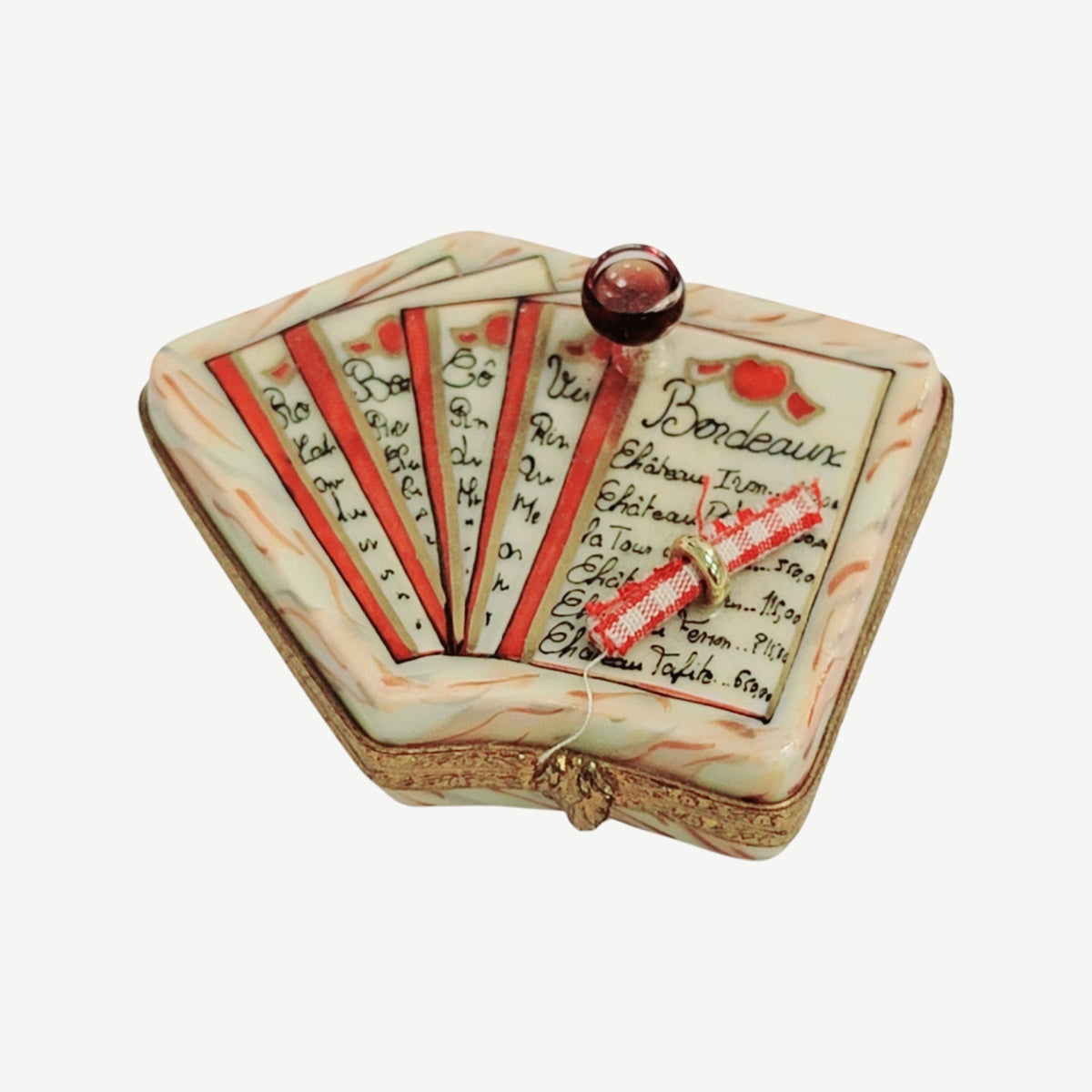 Wine List Wine Glasses Limoges Box, a hand-painted Limoges porcelain gift