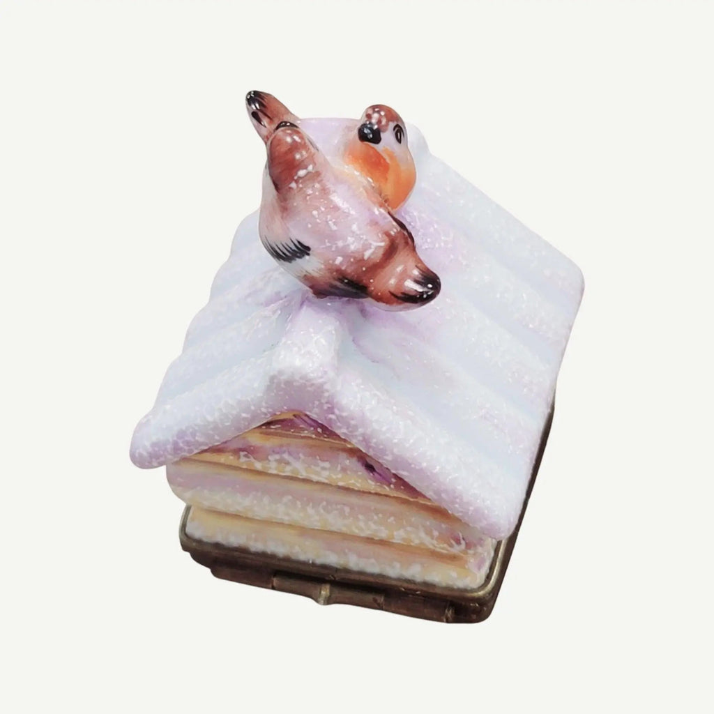 Winter Birds House w/ Limoges Porcelain Eggs Porcelain Art Object, view 11