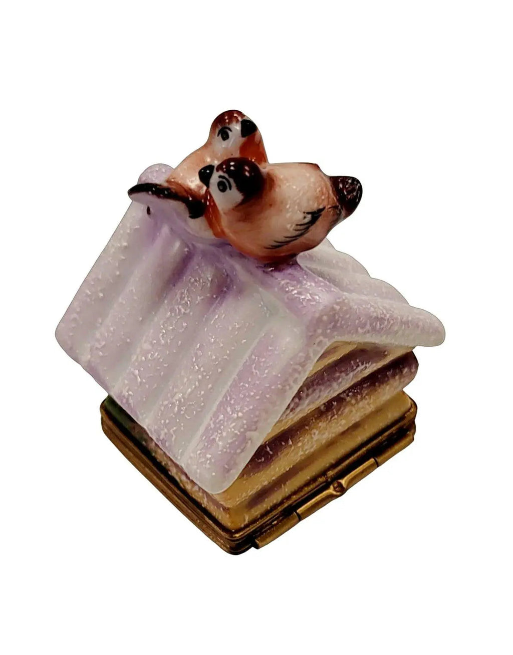 Winter Birds House w/ Limoges Porcelain Eggs Porcelain Art Object, view 4