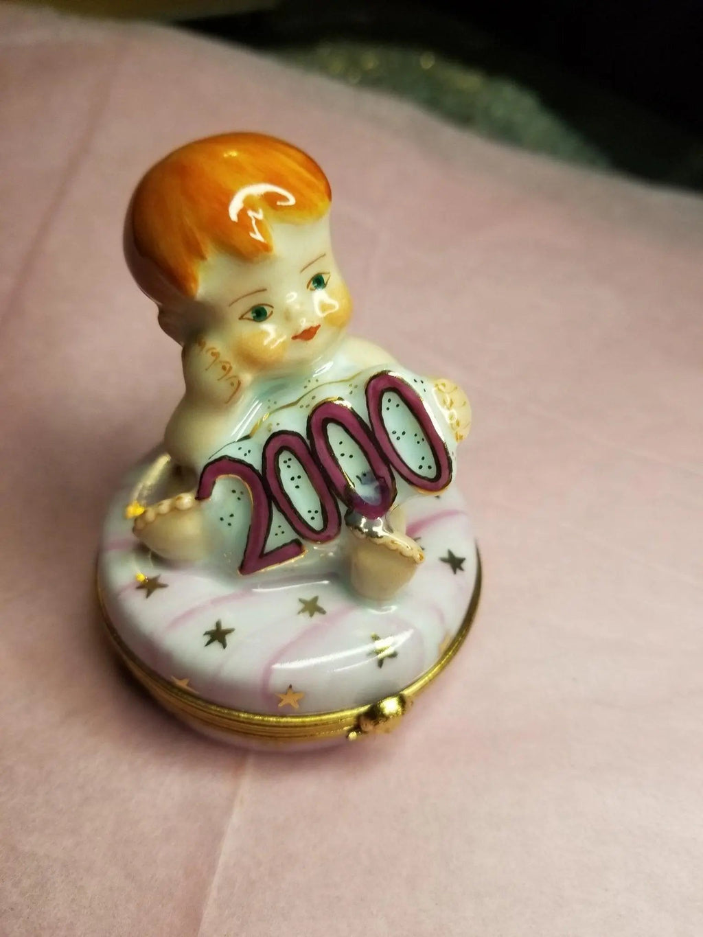Year 2000 Baby Girl No. 1 of 750 Limoges Box Figurine, view 2