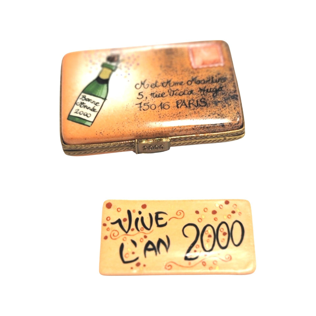 Year 2000 Letter to Paris Limoges Box Figurine Collectors, a hand-painted Limoges porcelain gift