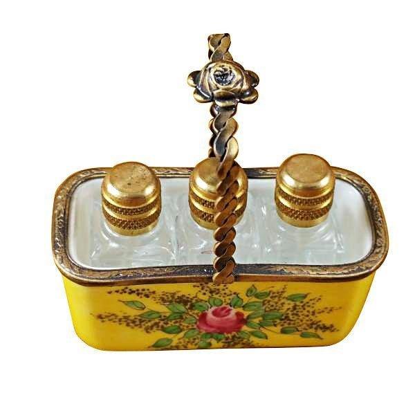 A thoughtful gift for Francophiles: the Yellow Basket with Three Bottles Limoges box