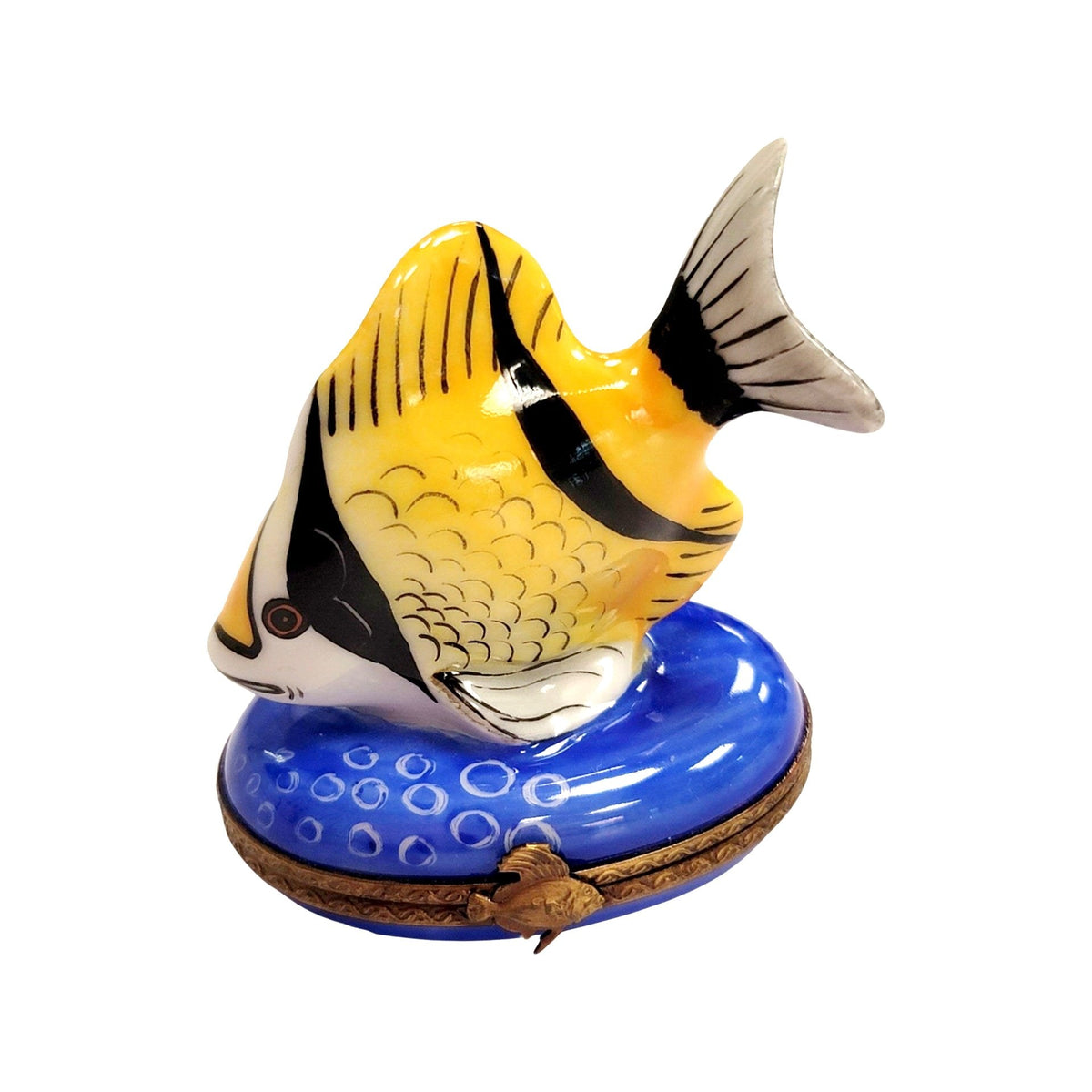 Yellow Black Tropical Fish Limoges Box, view 4