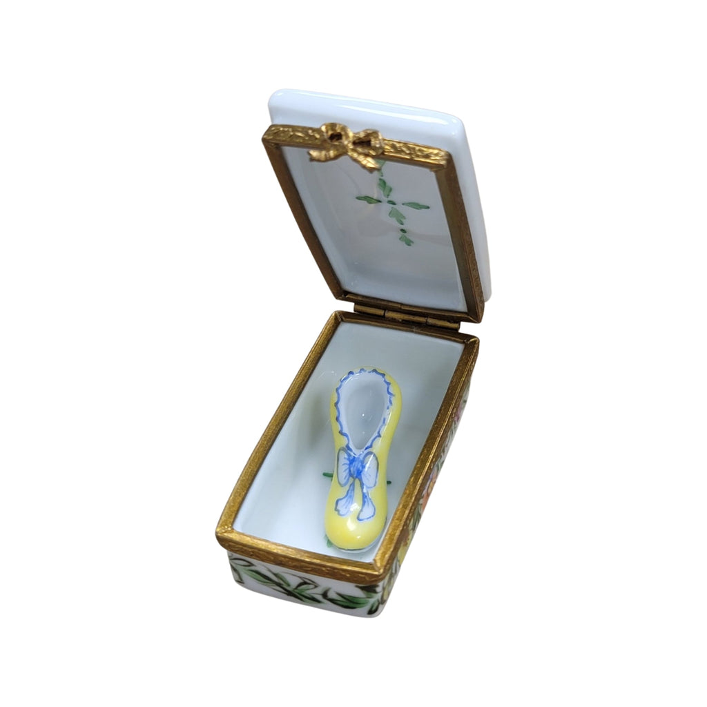 Yellow Shoes Flowers Fashion Limoges Box, view 2
